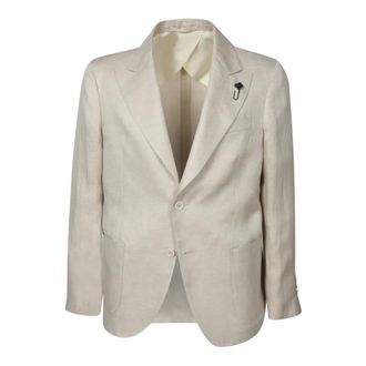 Lardini Blazers, male, Beige, XL, Beige Blazer Classic Elegant Pockets Statement