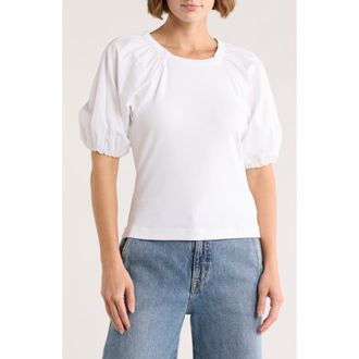 Joe's The Lila Mixed Media Top in Optic White at Nordstrom Rack, Size X-Small