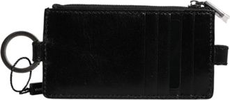 Dolce & Gabbana Black Horse Leather Lanyard Logo Card Holder Mens Wallet