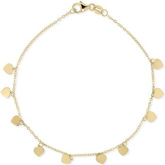Bony Levy 14K Gold Fringe Heart Chain Bracelet in 14K Yellow Gold at Nordstrom, Size 7