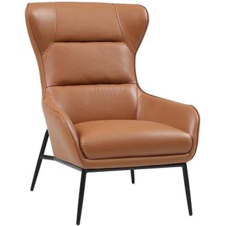 Vente-Unique Poltrona in Pelle di bufalo Cammello - DINNIA