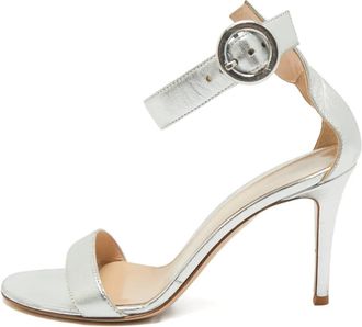 Gianvito Rossi Sandali Portofino con cinturino posteriore e tacco a stiletto - Argento