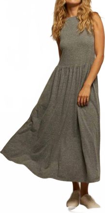 perfectwhitetee New Eva Slub Jersey Tank Dress In Heather Grey