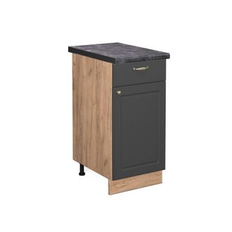 Vicco Mueble Bajo De Cocina Fame-line, Antracita-oro, 40 Cm, Et Antracita