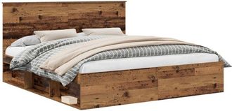 vidaXL Estructura De Cama Con Cabecera Madera Vieja 200 X 200 Cm Vidaxl