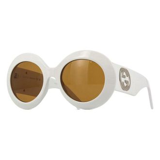 Gucci GG1647S003 Oval Full Rim Sunglasses - White