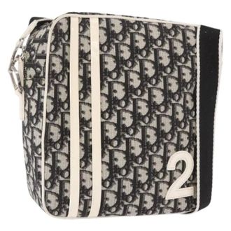 Dior Pre-owned Vintage PVC Trotter Canvas Shoulder Bag - Dames - Pre-owned - Zwart - Maat: ONE Size Leer