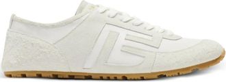 Balmain Racer 45 Trainers In Lambskin And Suede - Bianco