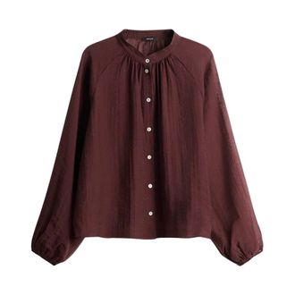 OPUS Fabrielle Blouse - Dames - Blouses & Shirts - Bruin - Maat: L Polyamide