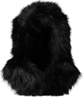 Dolce & Gabbana Womens Black Faux Fur Whole Head Wrap Hat Modacrylic Polyester