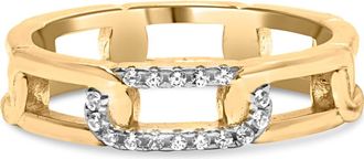 House of Brilliance 10K Yellow Gold Diamond Accent Paperclip Band Ring at Nordstrom, Size 8
