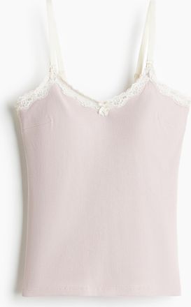 H&M MAMA Stilltop mit wattierten Cups - Puderrosa/Cremefarben