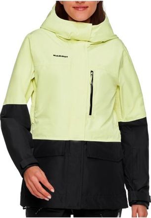 Mammut Fall Line Hardshell Thermo Hooded Jacket Skijacke für Damen | schwarz/gelb