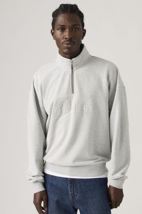 Levi's Sudadera con cremallera de un cuarto Boxy - Hombre - XL - Gris / Light Heather Grey