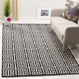 Safavieh Montauk Hand Made Area rug, Black / Ivory Contemporary Style Non-Shedding