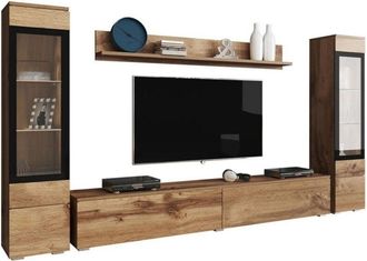 Mirjan24 Mobilier1 - Conjunto De Sal&oacute;n Sarasota 126, Roble Wotan + Blanco Brillante