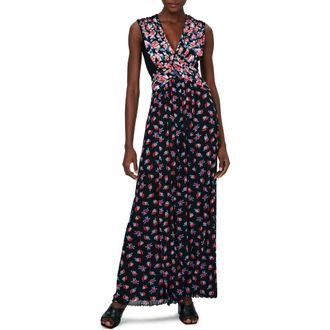Diane Von F&uuml;rstenberg Marika Mixed Florals Mesh Dress in Ft/fortune R Dot/blk at Nordstrom Rack, Size Xx-Small