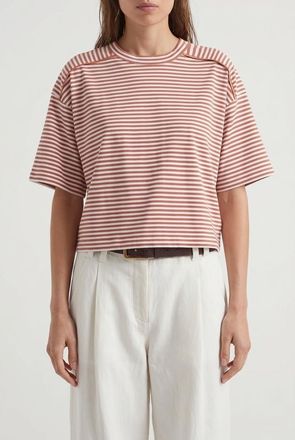 Brunello Cucinelli Rust Striped Relaxed Shirt, Size XS