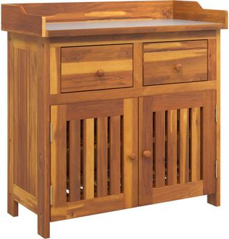 vidaXL Garden Cabinet with Drawer with Storage Brown 78 x 36.5 x 78cm Vidaxl