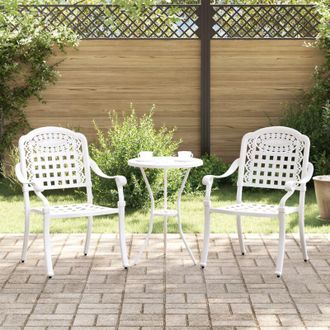 vidaXL Sedia da Giardino 2 pcs Bianco 55 x 56.5 x 91cm Alluminio - Vidaxl