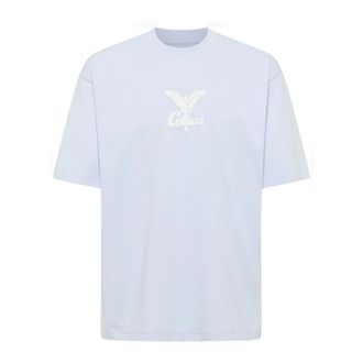 Carlo Colucci Tops, Heren, Blauw, XL, T-Shirts