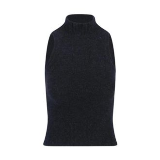 Patou Mouwloze Top - Dames - Tops - Blauw - Maat: S Polyamide