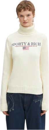 Sporty & Rich Truien & Vesten, Dames, Beige, XS, Katoen, Nautische Gebreide Trui