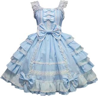 Generic Renaissance Dress for Women Halloween Lace-Up Sleeveless Lace Patchwork Vintage Gothic Punk Party Midi Steampunk Vampire Costume Lolita Pirate Ball Go