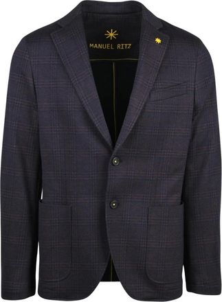 Manuel Ritz Jassen, Heren, Blauw, L, Katoen, Giacca Stondata