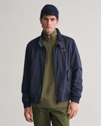 GANT Blouson GANT Leichte, taillierte Jacke, wetterbest&auml;ndige Harrington Jacke Klassisch, Herren, Gr. S, blau (evening blau), Web, Obermaterial: 100% Polye