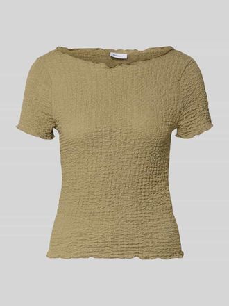 Noisy May Slim Fit T-Shirt mit Strukturmuster Modell Alora in Mud, Gr&ouml;&szlig;e XL