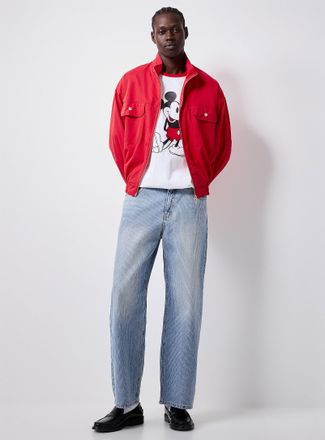 Le 31 Mens Faded-blue ribbed jean Loose fit Imported from Seoul