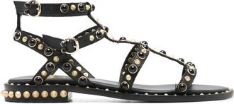 Ash stud-embellished leather flat sandals - women - Calf Leather/Calf Leather/Calf Leather - 36 - Black