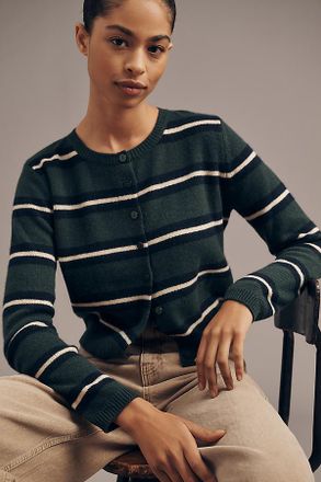 Reformation Clara Cashmere Crew Cardigan Sweater