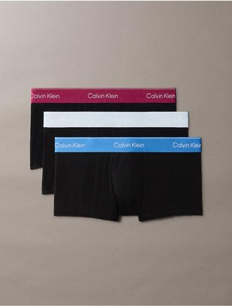 Calvin Klein Mens Icon Cotton Stretch 3-Pack Low Rise Trunk - Black - XL