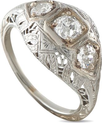 Luxury Bazaar Antique Platinum 0.73ct Diamond Three-Stone Ring MF06-071726