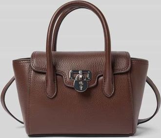 Lauren Ralph Lauren Handtasche aus Rindsleder mit Tragehenkeln in Dunkelbraun, Größe 1