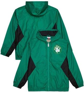 Mitchell & Ness Mens Mitchell & Ness Kelly Green Boston Celtics Playmaker Full-Zip Hooded Windbreaker Jacket at Nordstrom, Size Xxx-Large