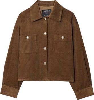 Generic Womens Fall Corduroy Coat Lapel Long Sleeve Pocket Single Breasted Short Outerwear