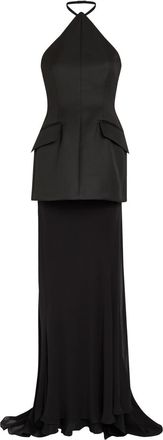 Sportmax Two-piece Twill and Silk Maxi Dress - Black - 12 (UK12 / M)