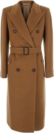 Tagliatore Jassen, Dames, Bruin, L, Kasjmier, Jole Double-Breasted Coat
