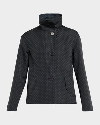 Akris Polka-Dot Single-Breasted Jacket