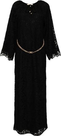 Michael Kors Caftano in pizzo a fiori con maniche a campana - Nero