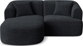 Cosmopolitan Design Sof&aacute; esquinero izquierdo modular 3 plazas pana negro