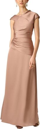 Aidan Mattox Crepe Back Satin Long Dress