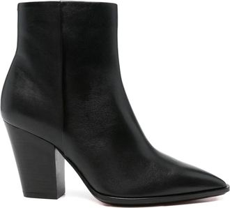 Santoni Laarzen met blokhak en puntige neus - Zwart