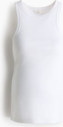 H&M MAMA Geripptes Tanktop - White