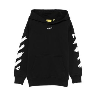 Off-white Felpa con cappuccio manica lunga e logo - male - Off White - Kids Sweatshirts - Black - 10 Y - Kids