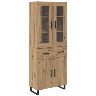 vidaXL Aparador Alto Con Caj&oacute;n 2 Pcs Roble Artesanal Vidaxl