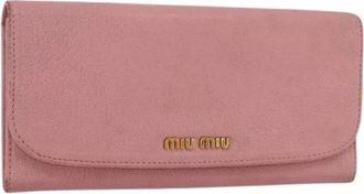 Miu Miu Pre-owned Wallets, female, Pink, Size: ONE SIZE Pre-owned Leather Wallet